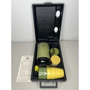 Vintage Empire Kar-'N-Home Coffee Maker Travel Kit with Case Green & Yellow
